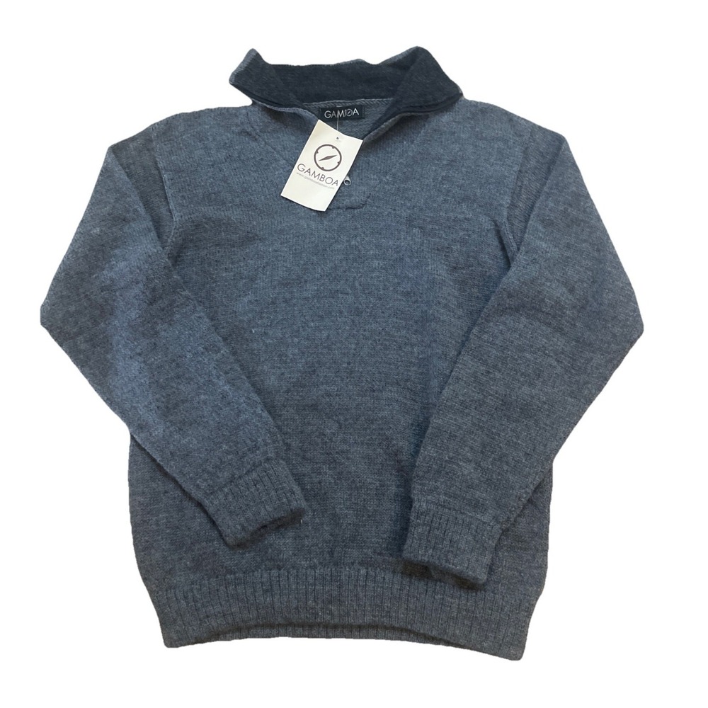 Gamboa Alpaca Wool Cardigan Sweater Men's S Gray‎ Nordic New
